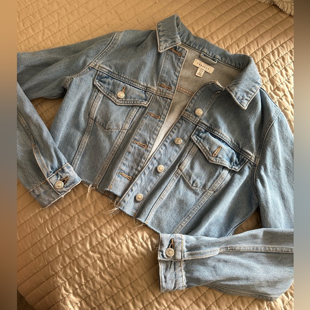 Topshop Cropped Denim Jacket
